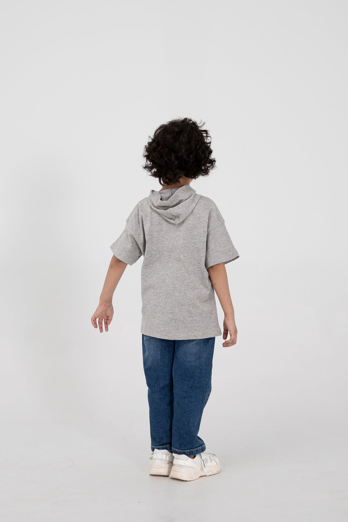 Boys Grey Relaxed Hooded T-shirt