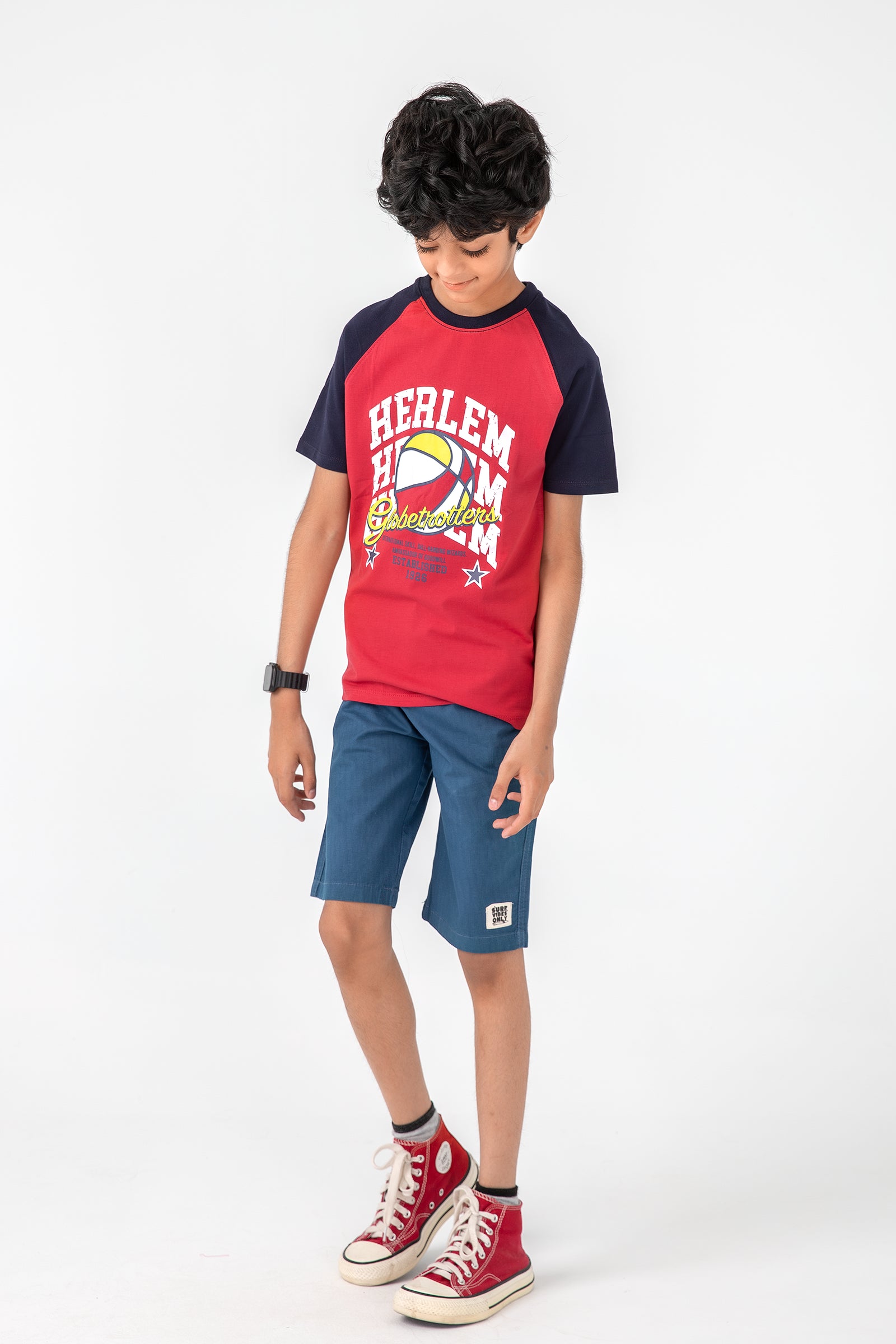 Boys Harlem Hoops Raglan T-Shirt
