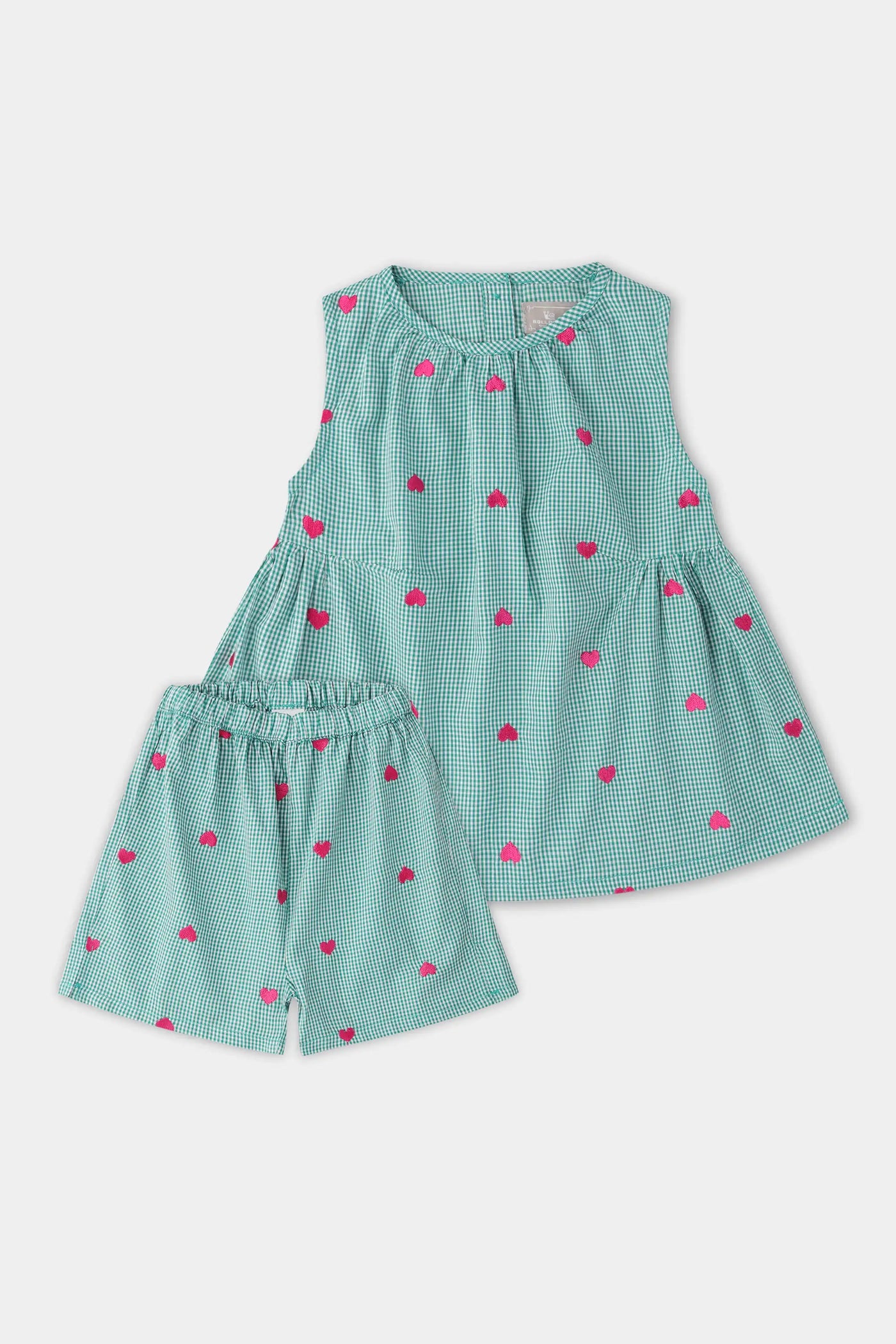 Green Check Embroidered Co-ord Set