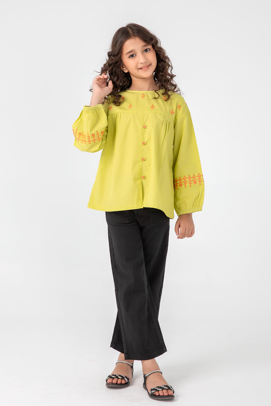 Lemon Lace Embroidered Top