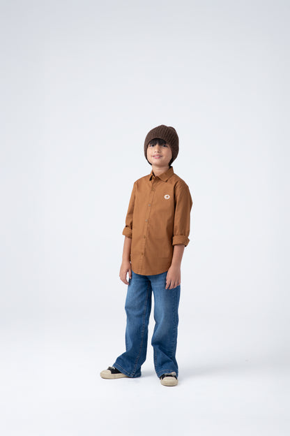 Boys Chestnut Smart Casual Shirt