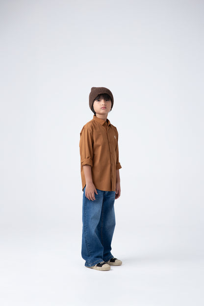 Boys Chestnut Smart Casual Shirt