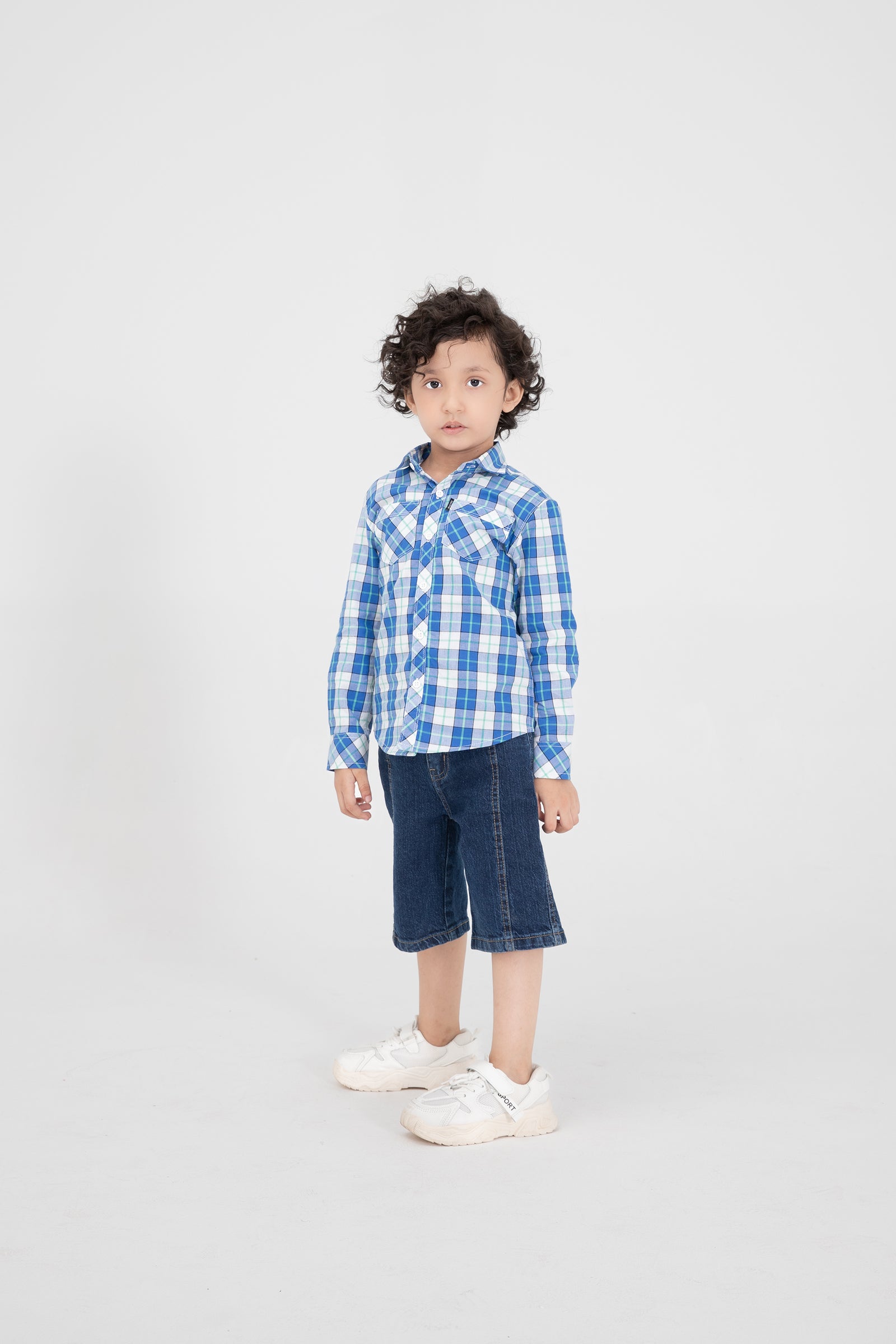 Boys Royal Grid Classic Shirt