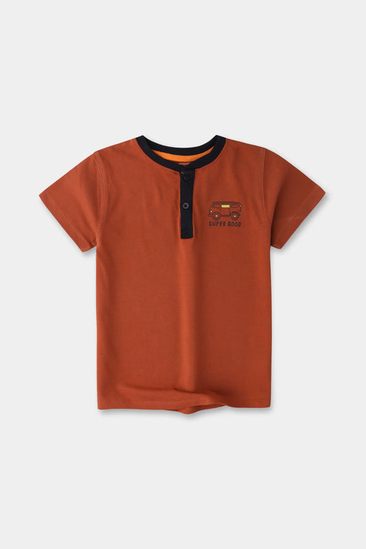 Boys Roadster Rust Henley T-shirt