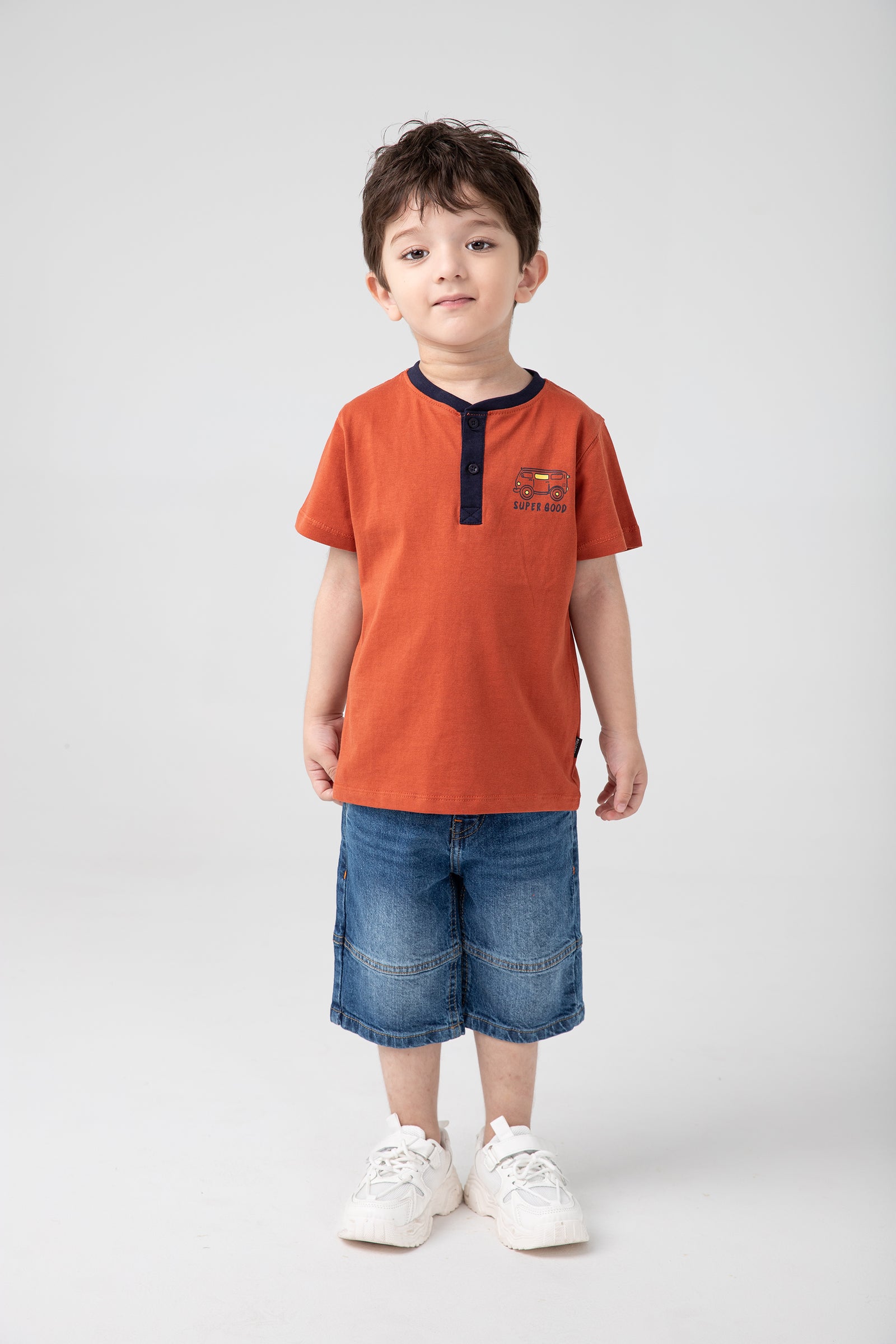 Boys Roadster Rust Henley T-shirt