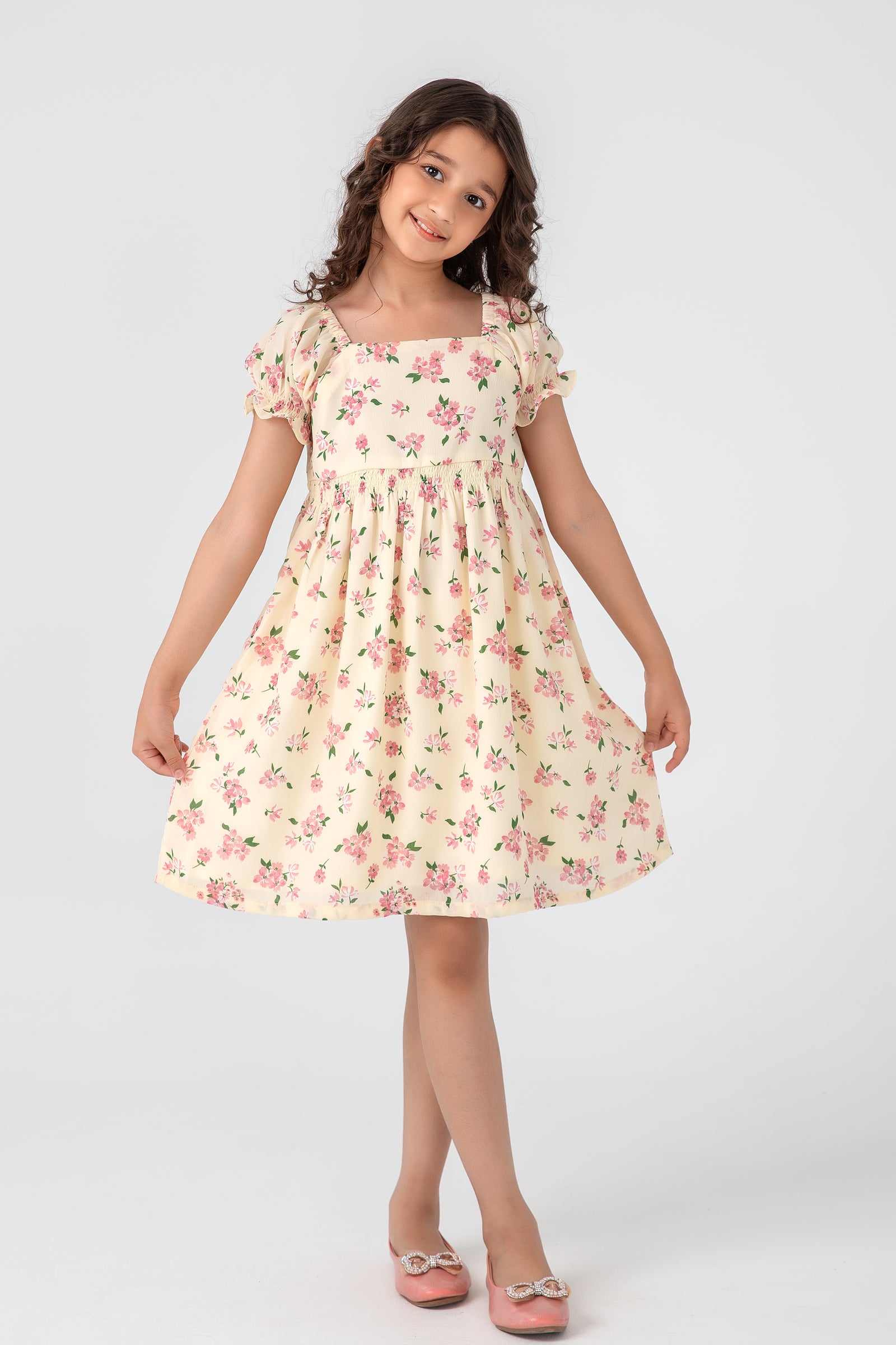 Skin Floral Printed Chiffon Dress