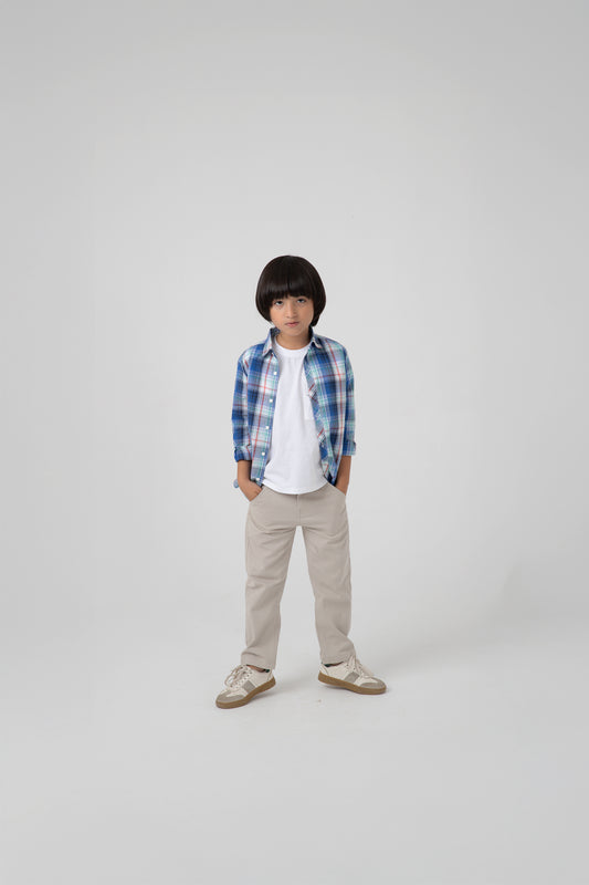 Boys Color Trail Check Shirt