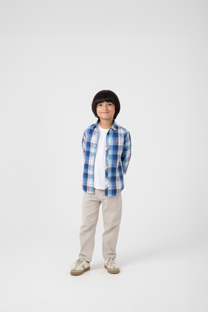 Boys Color Trail Check Shirt
