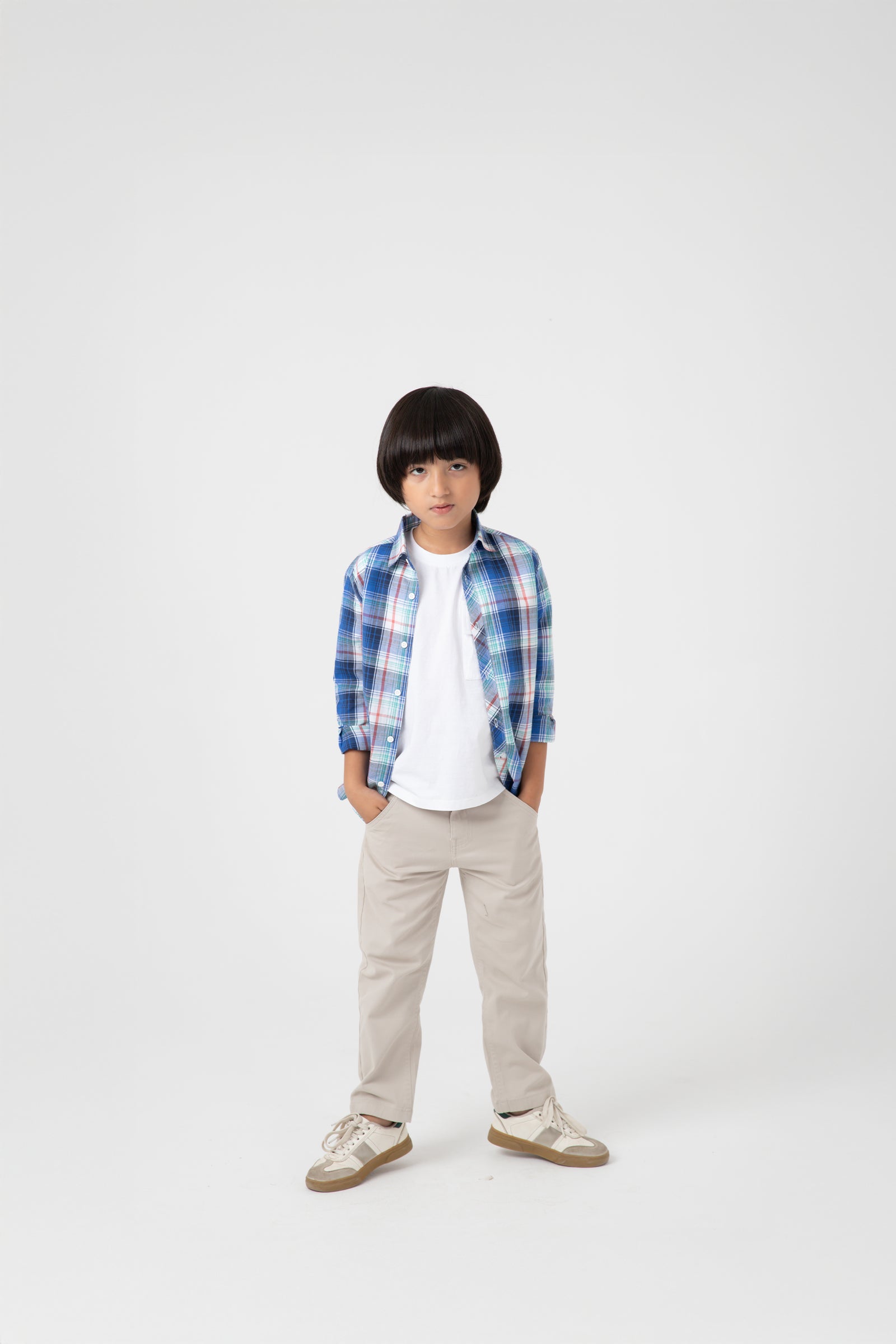 Boys Color Trail Check Shirt