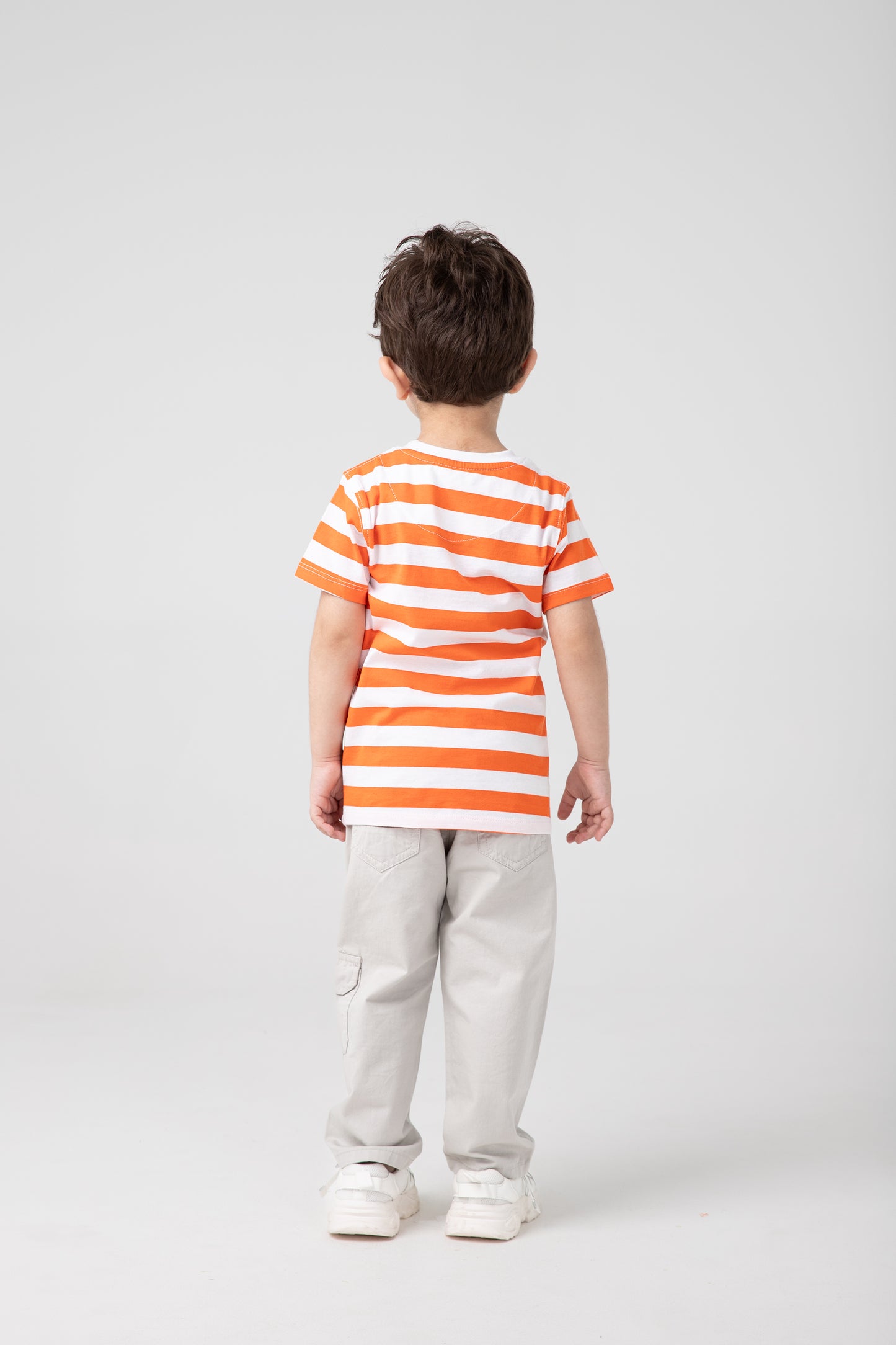 Boys Citrus Striped Signature Tee