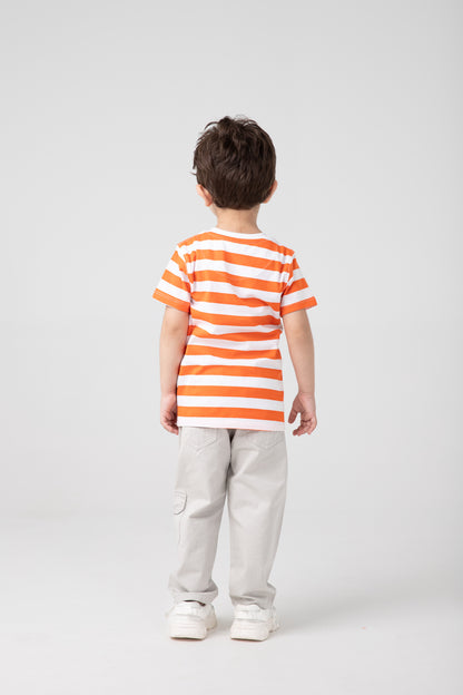 Boys Citrus Striped Signature Tee