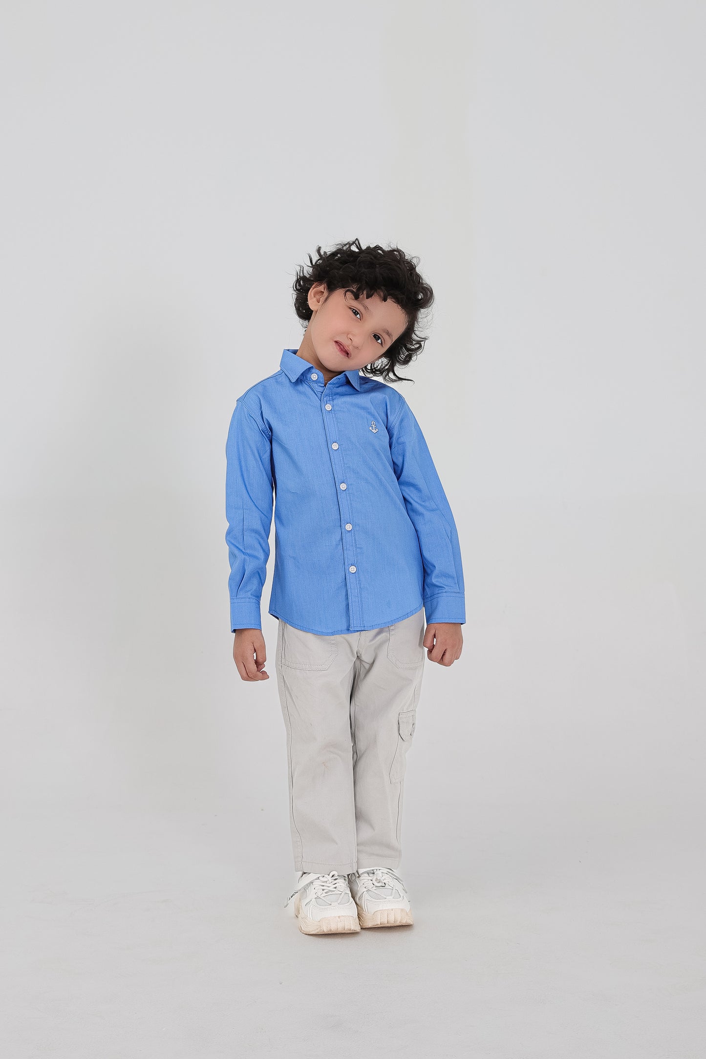 Boys Blue Anchor Casial Shirt