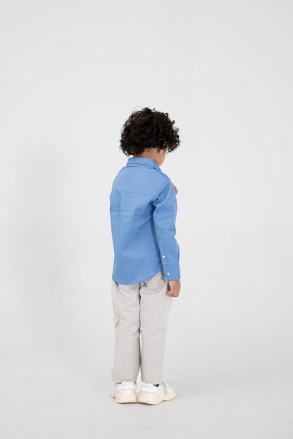 Boys Blue Anchor Casial Shirt