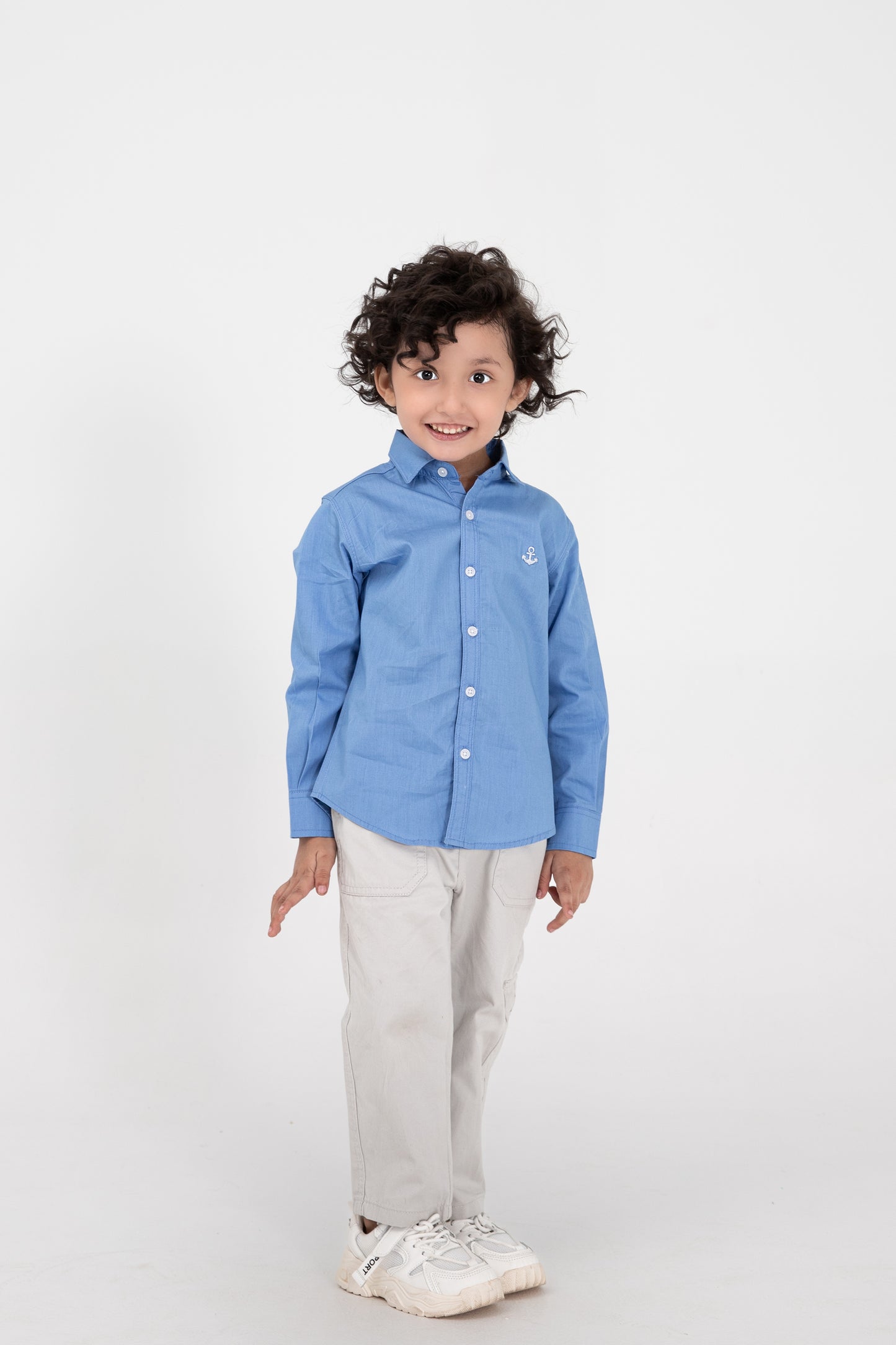 Boys Blue Anchor Casial Shirt