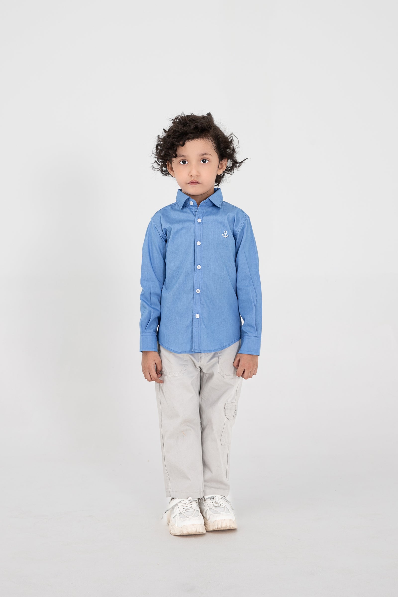 Boys Blue Anchor Casial Shirt
