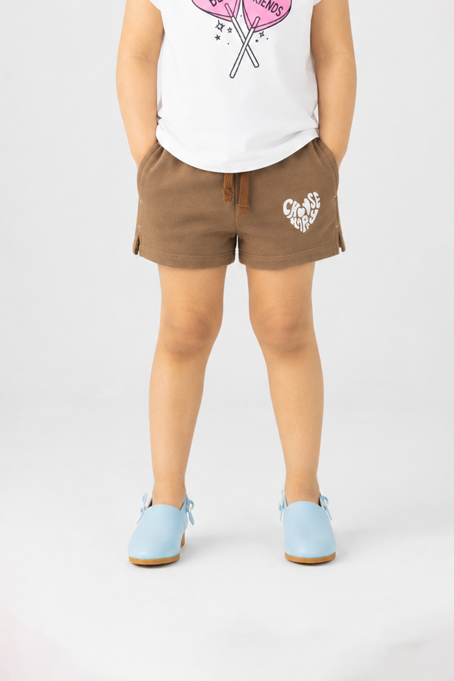 Girls' Happy Hearts Terry Shorts