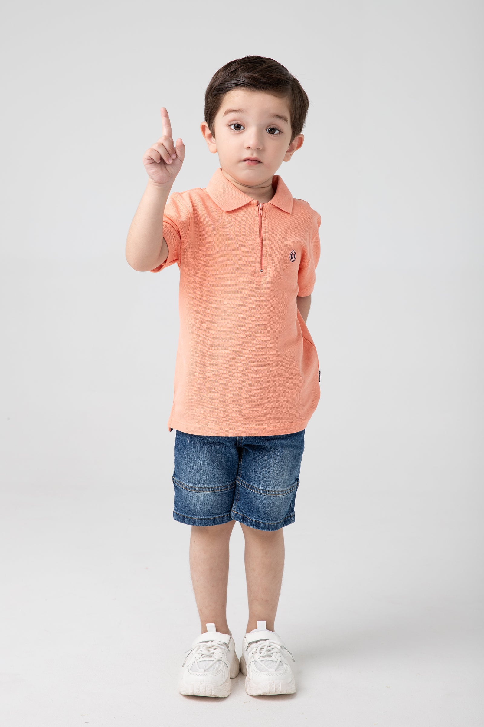 Boys Coral Zipped Polo Shirt
