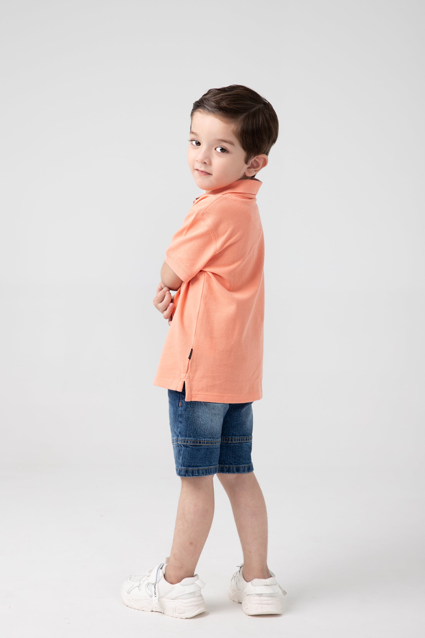 Boys Coral Zipped Polo Shirt