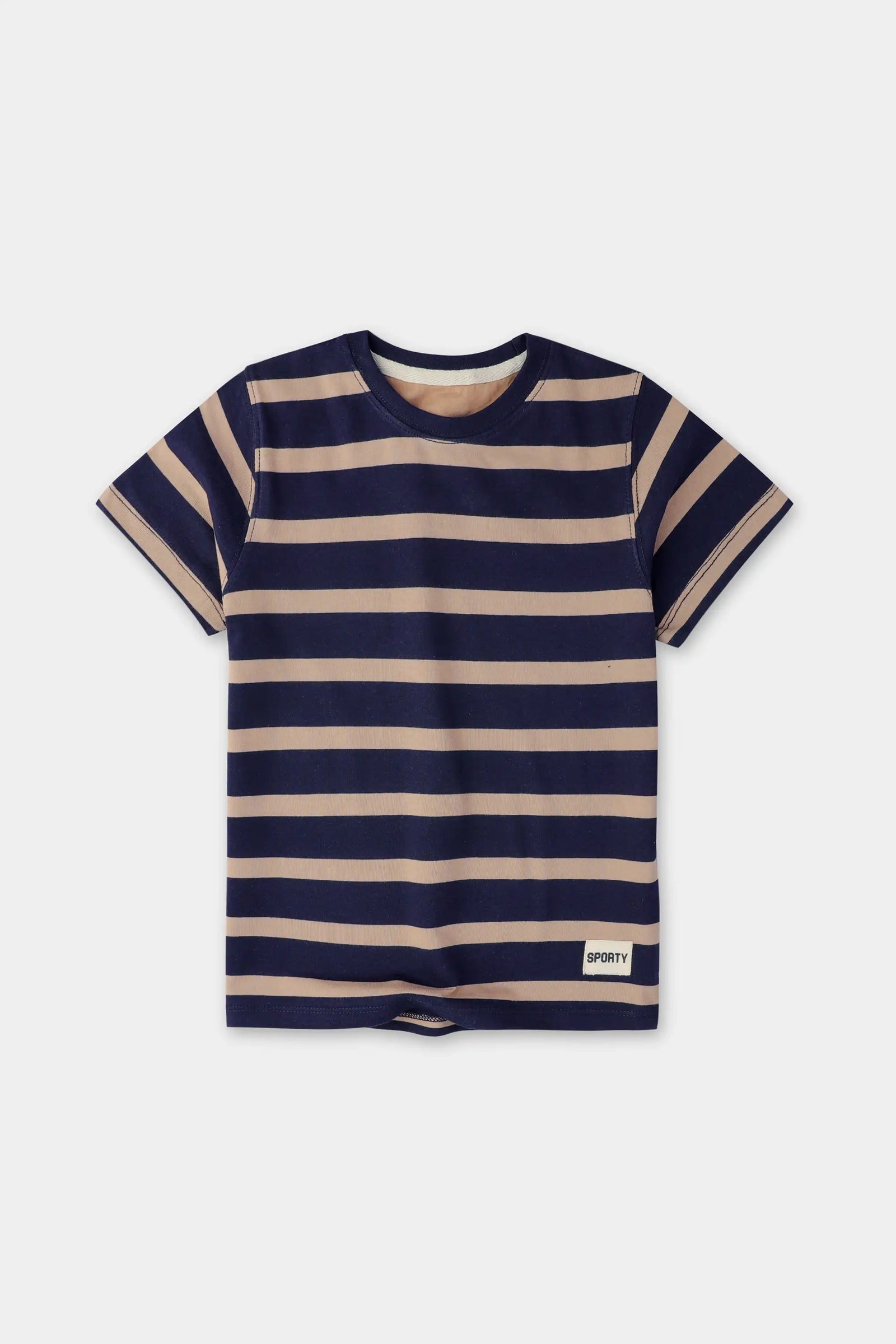 Boys' Navy Yarn Dyed T-shirt