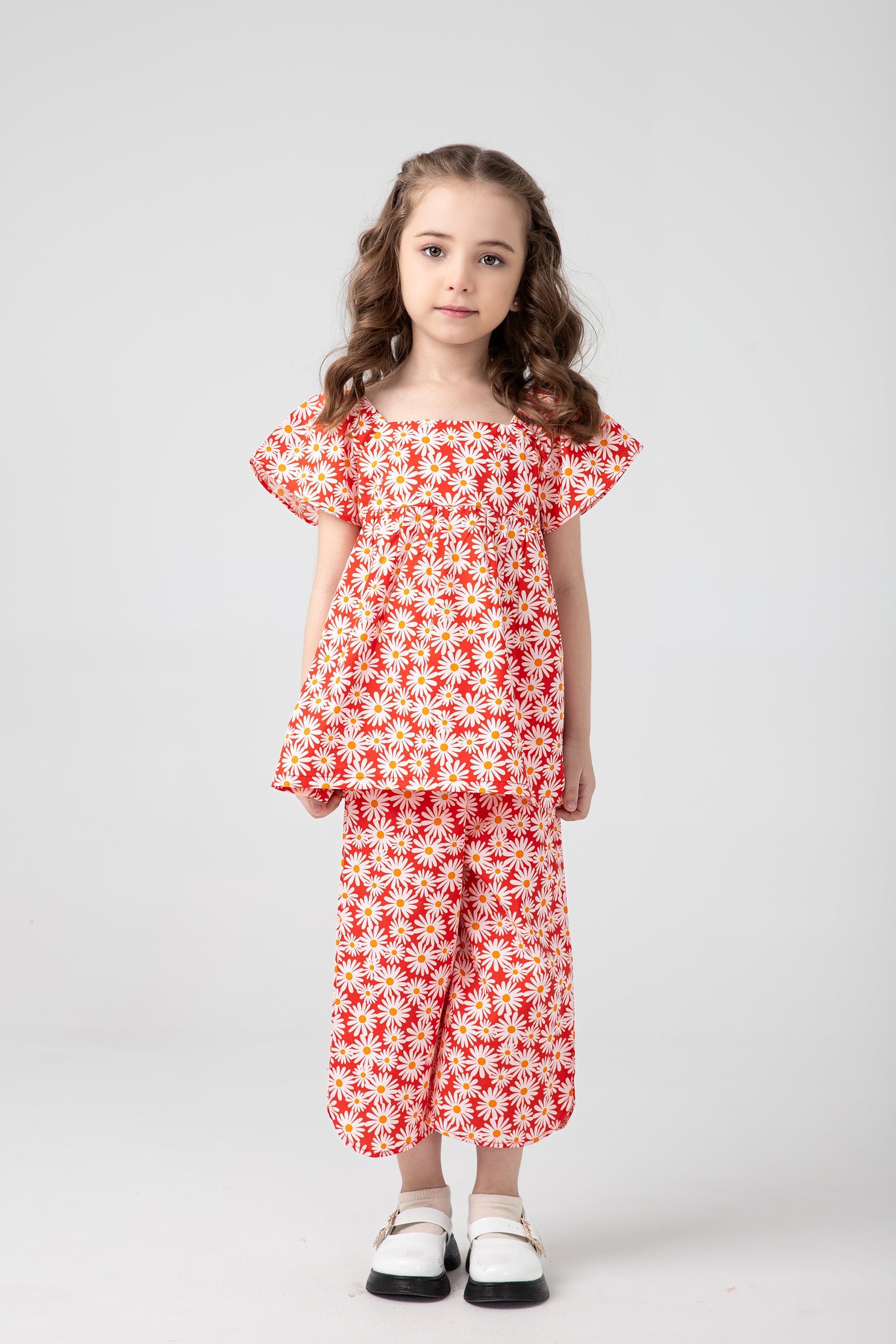 Red Daisy Cotton Co-ord Set