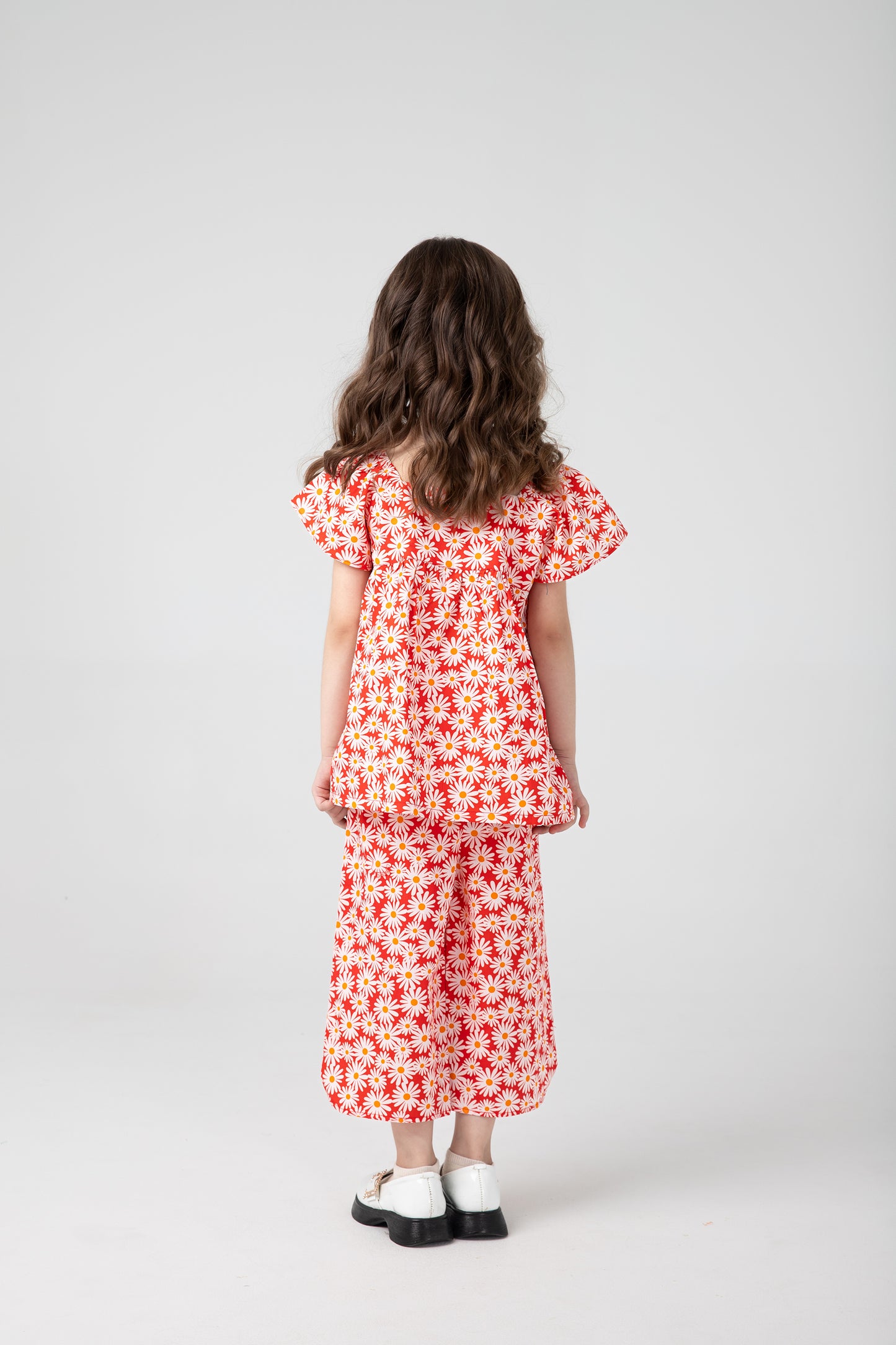 Red Daisy Cotton Co-ord Set