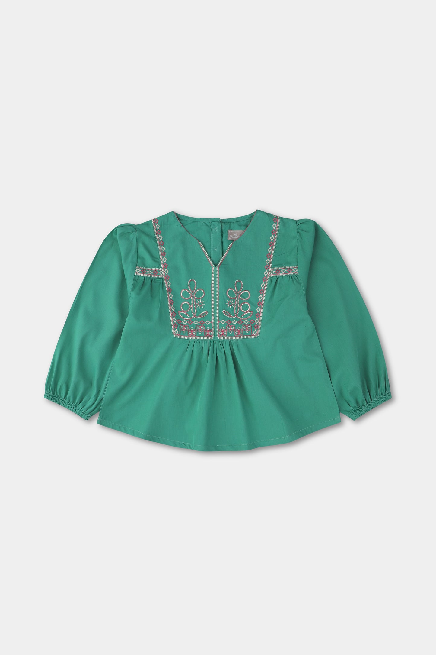 Emerald Emboidered Raglan Top