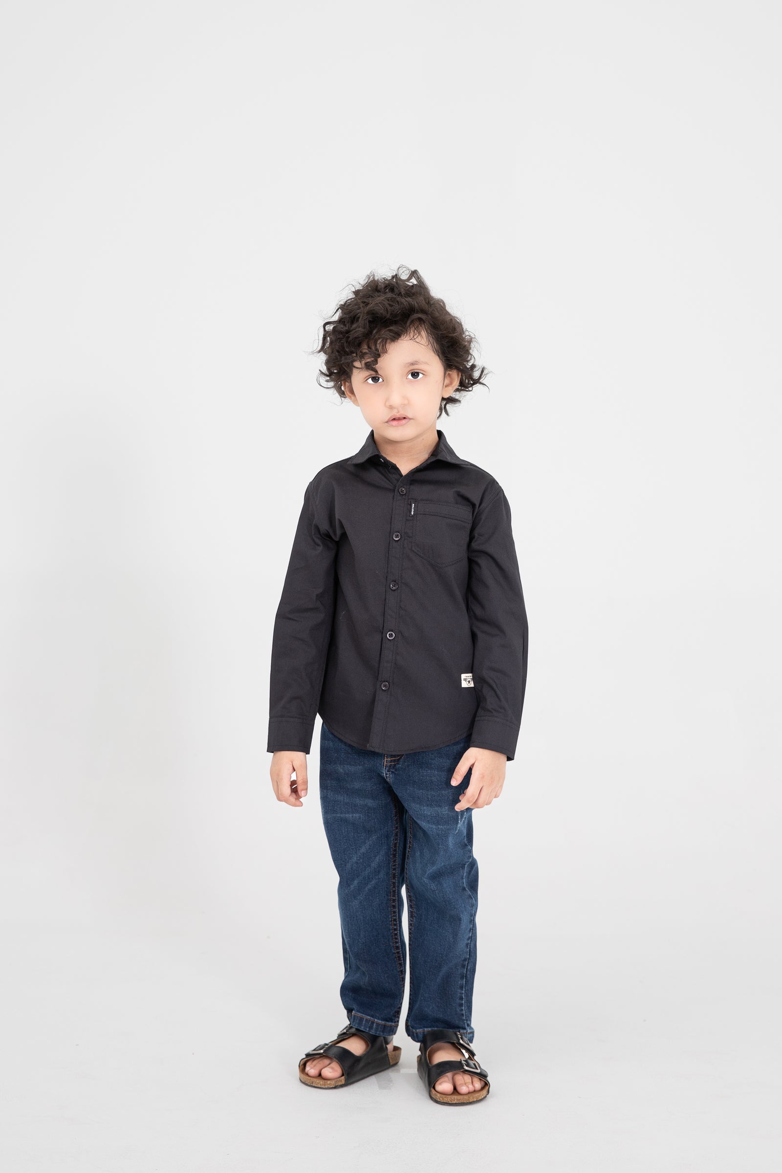 Boys Black Bolt Casual Shirt