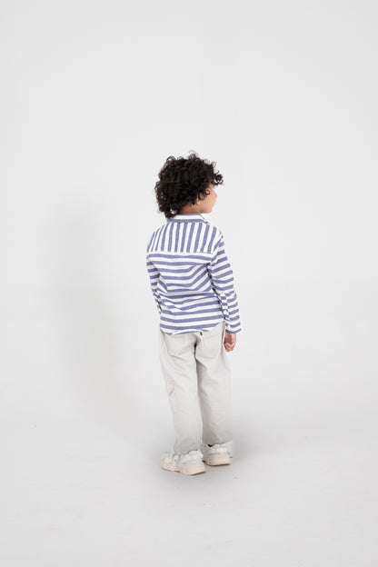 Boys Sailor Stripe Cotton Shirt