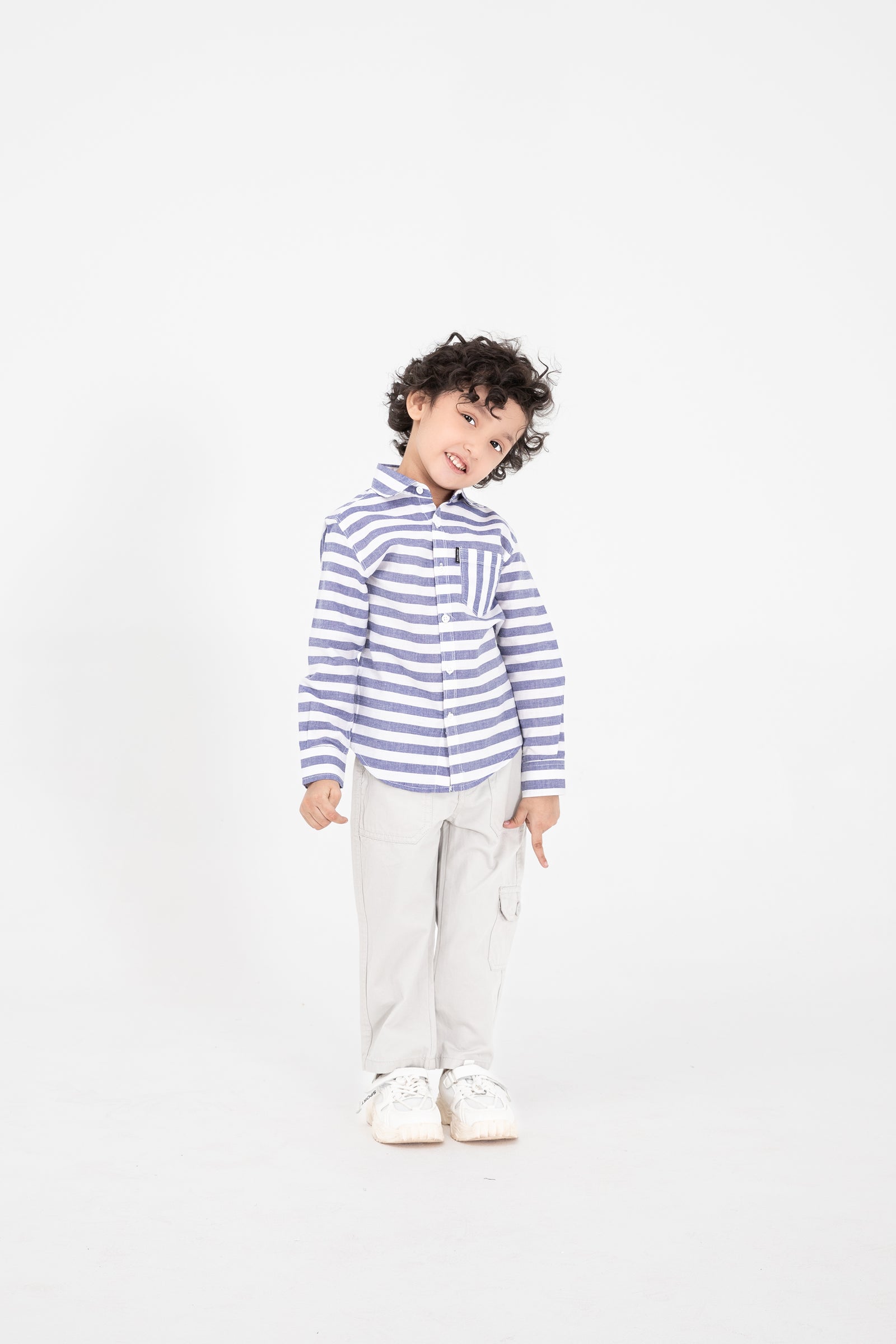Boys Sailor Stripe Cotton Shirt