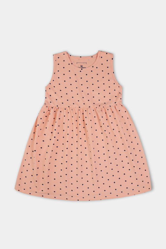 Peach Polka Dot Jersey Frock