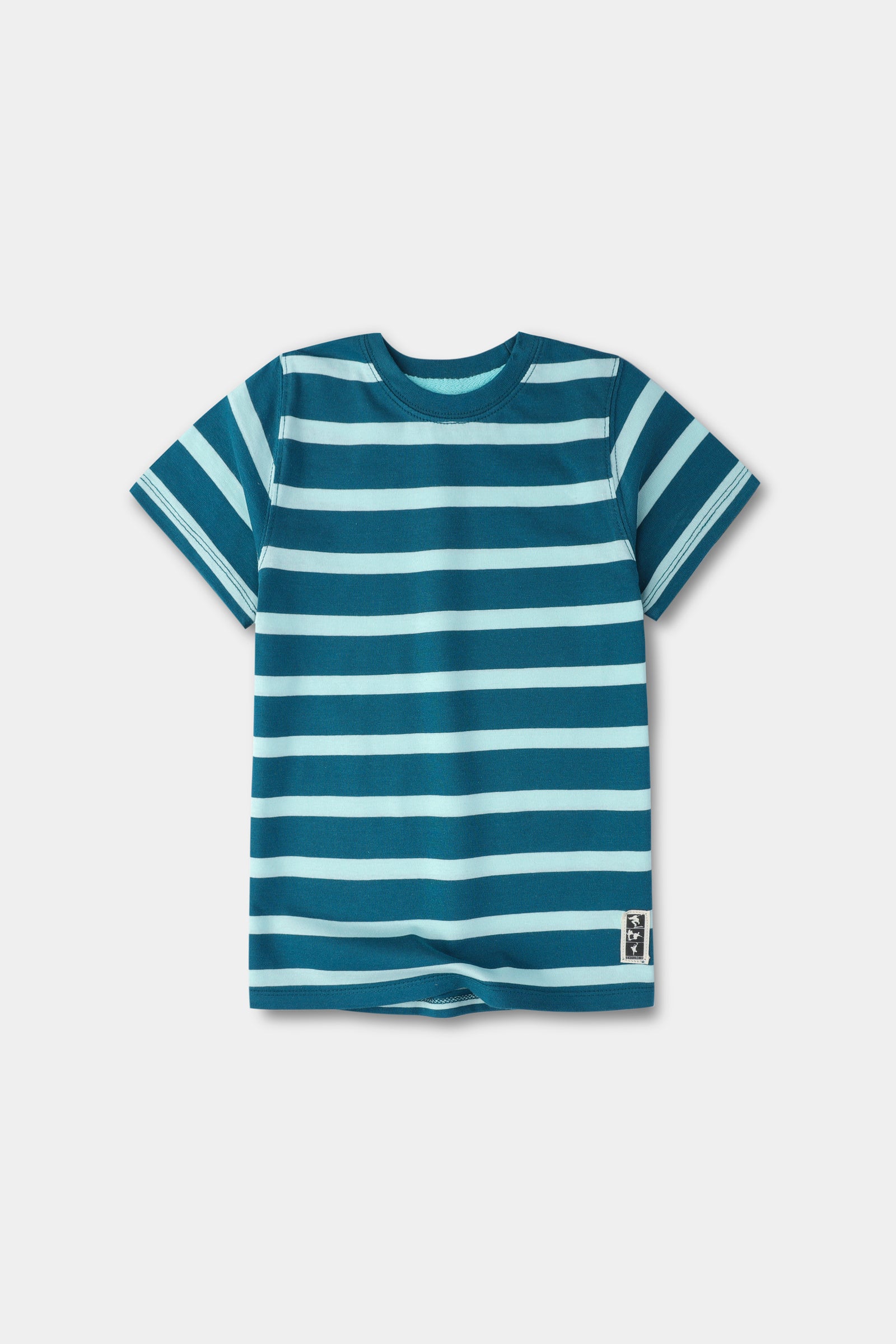 Boys Teal Yarn-Dyed T-shirt