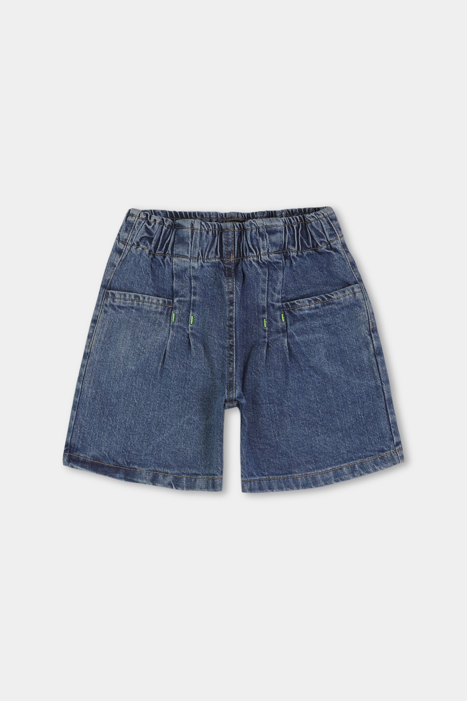Girls Blue Elasticated Denim Shorts