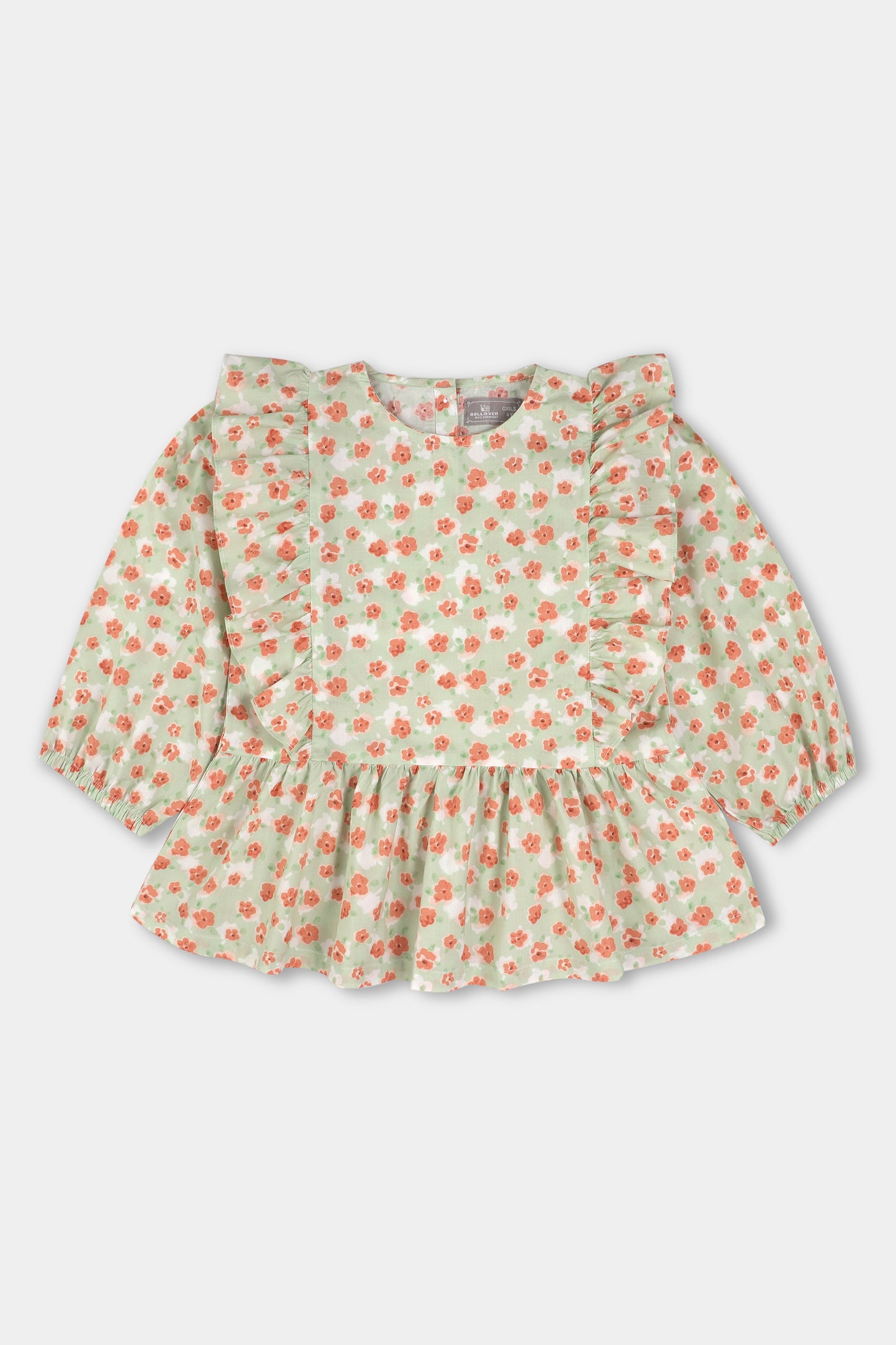 Mint Peplum Cotton Top