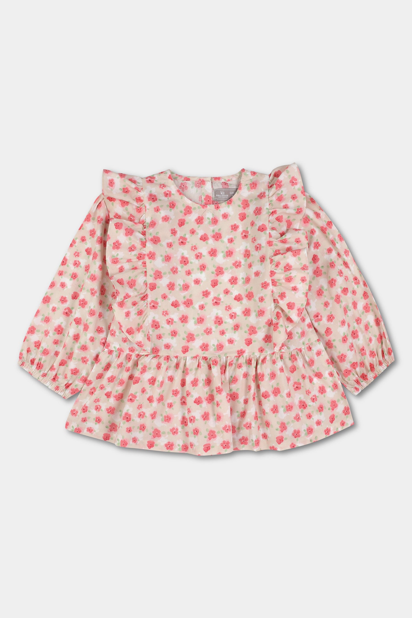 Peach Peplum Cotton Top
