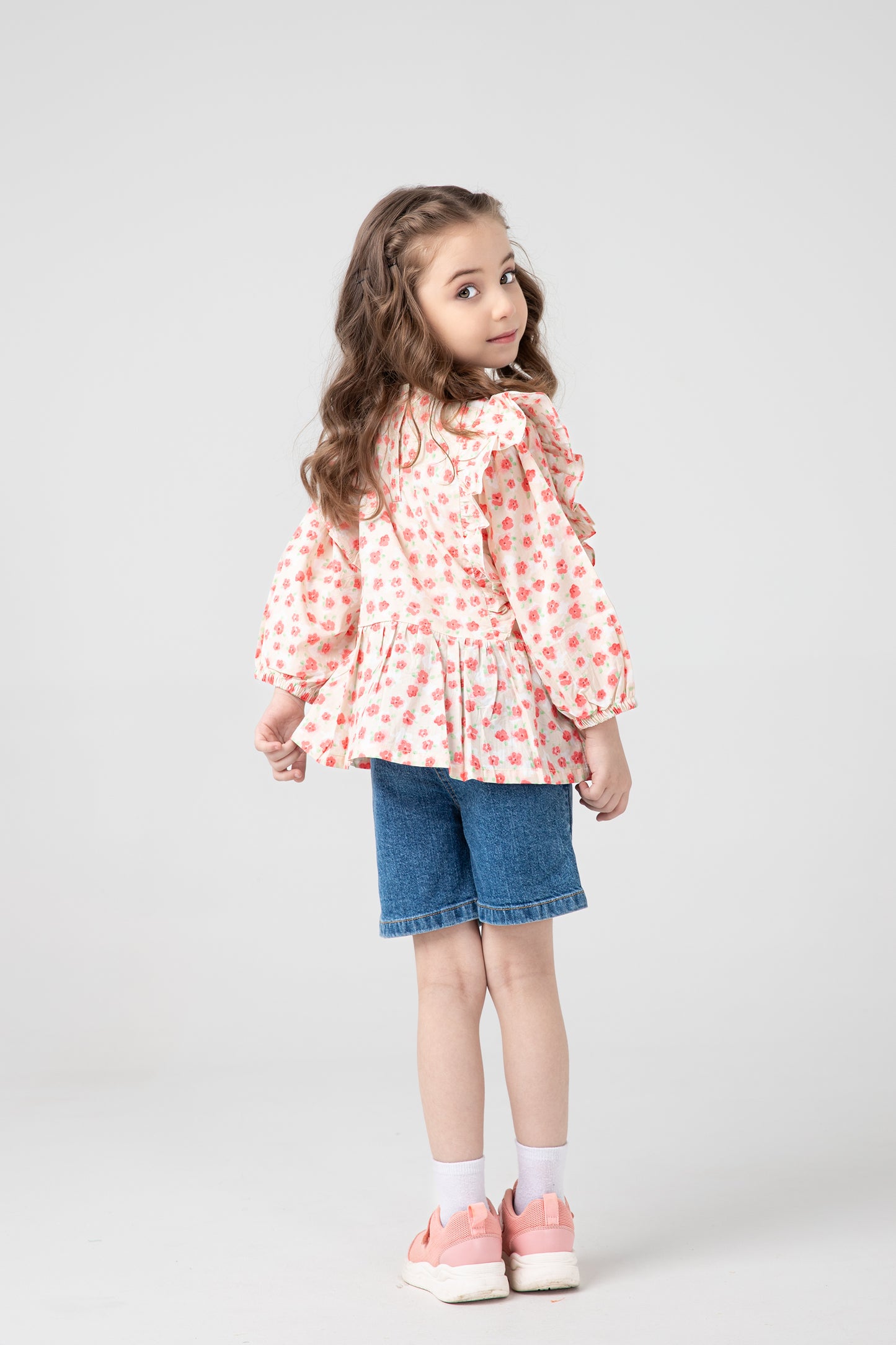 Peach Peplum Cotton Top