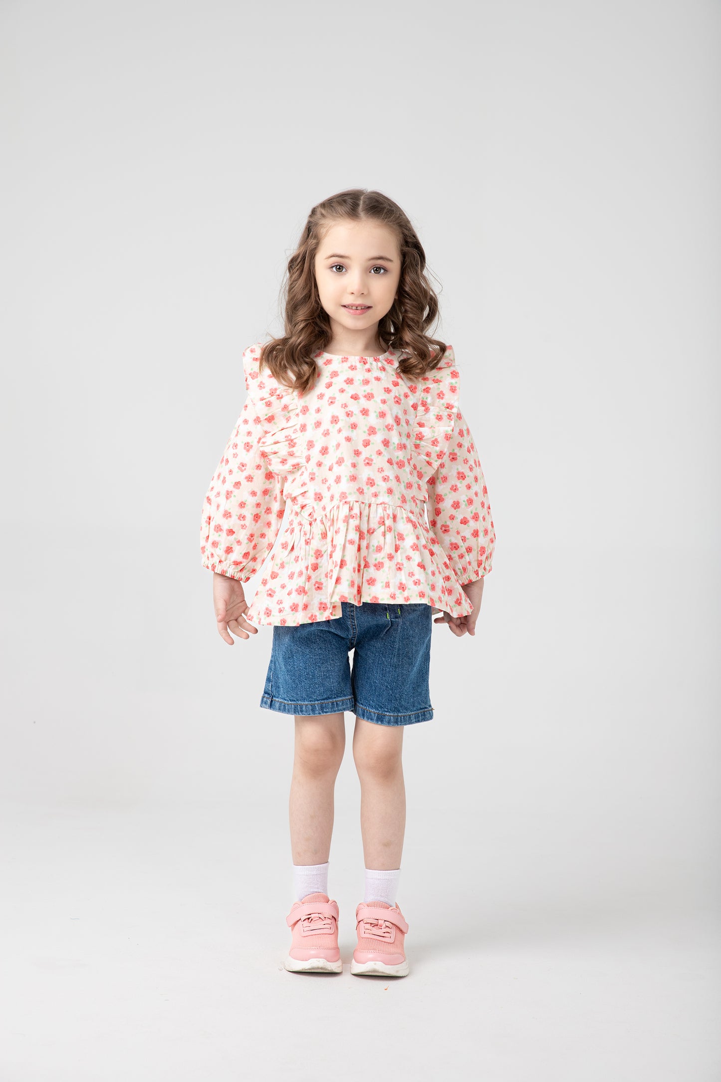 Peach Peplum Cotton Top