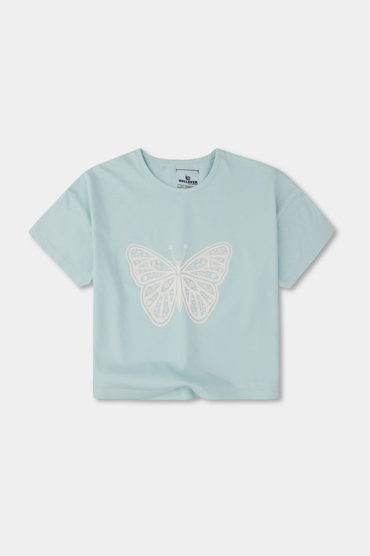 Mint Butterfly Boxy Tee