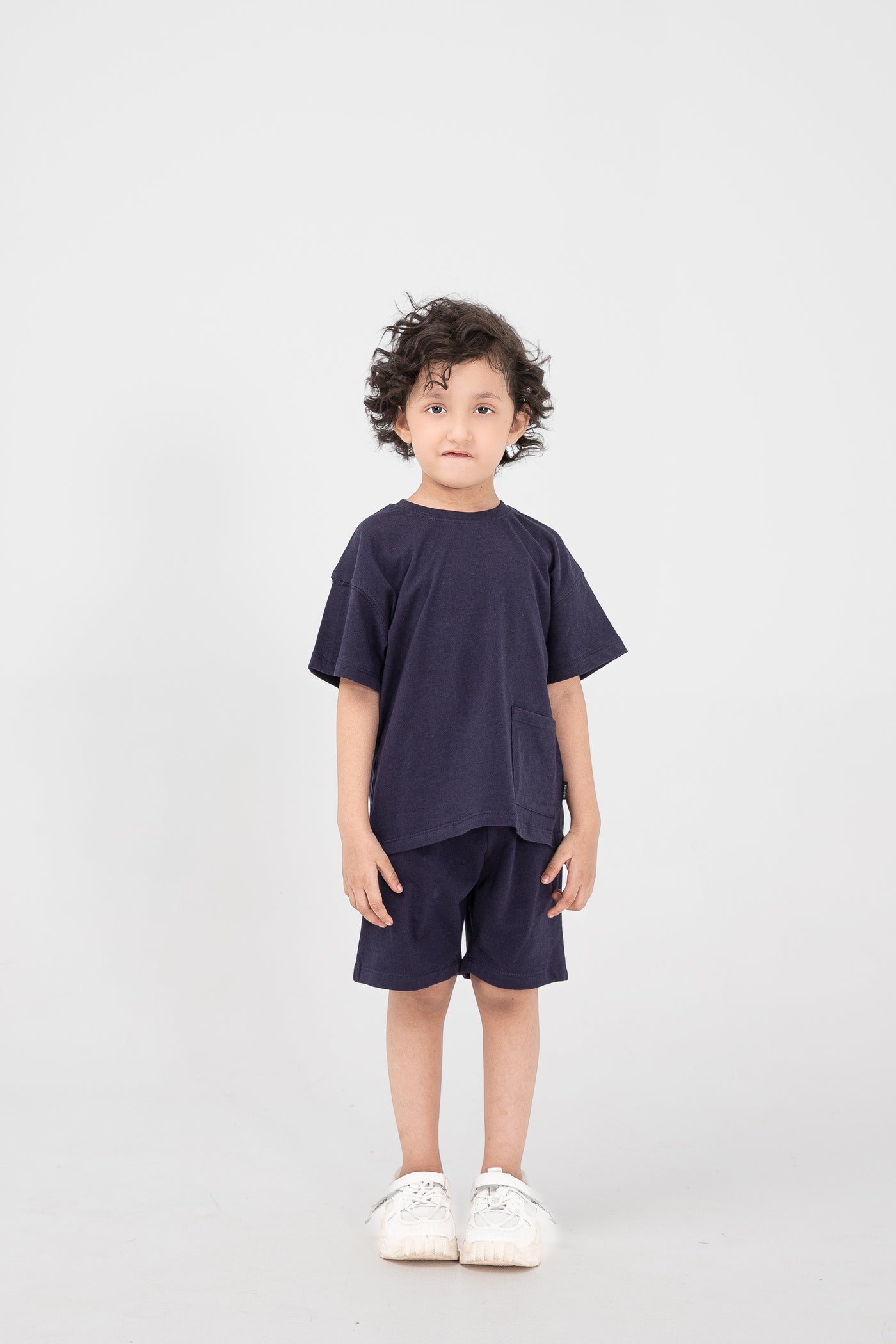 Navy Blue Solid Co-ord Set