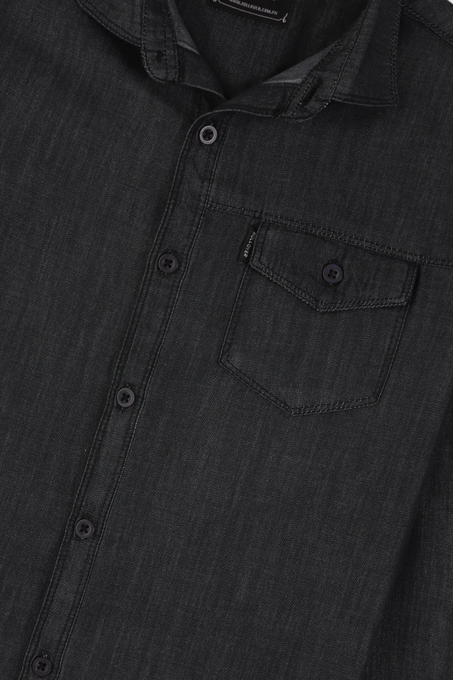 Boys Black Core Chambray Shirt
