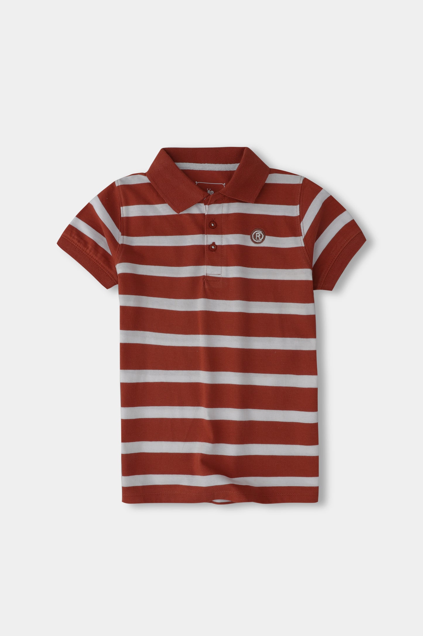 Boys Rust Striped Signature Polo