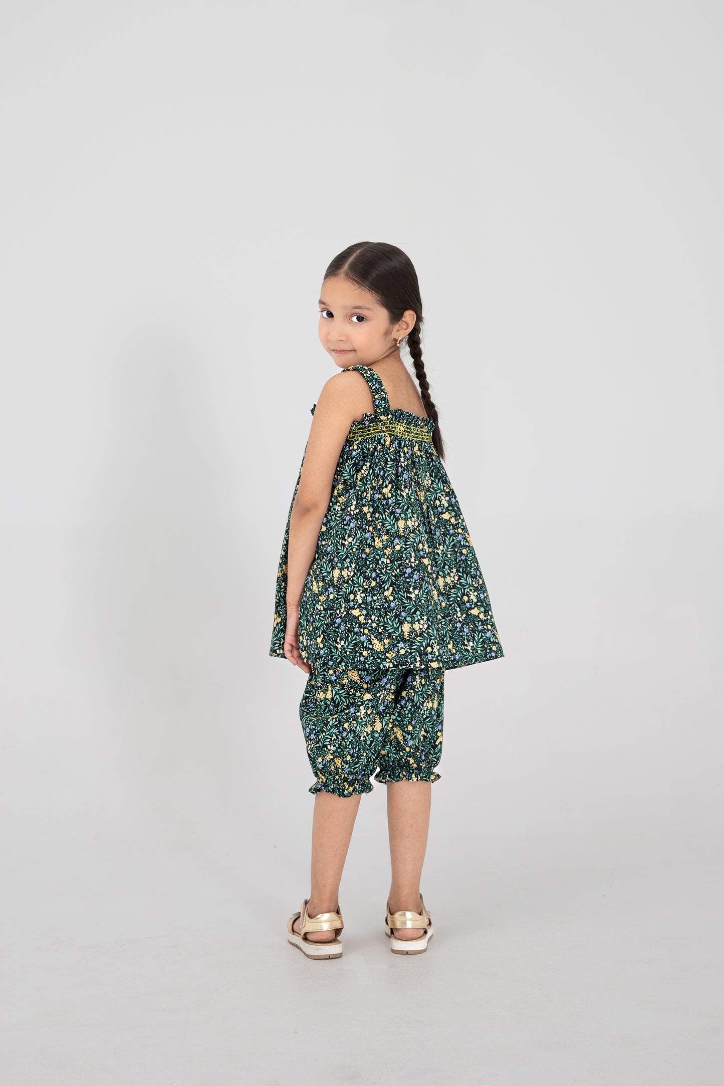Petal Printed Black Co-ord Set
