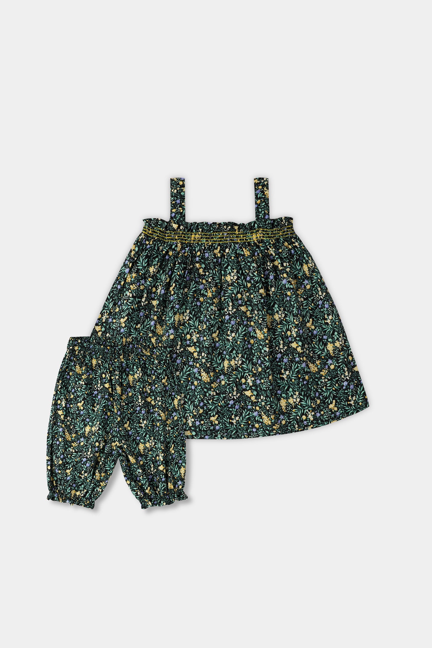 Petal Printed Black Co-ord Set