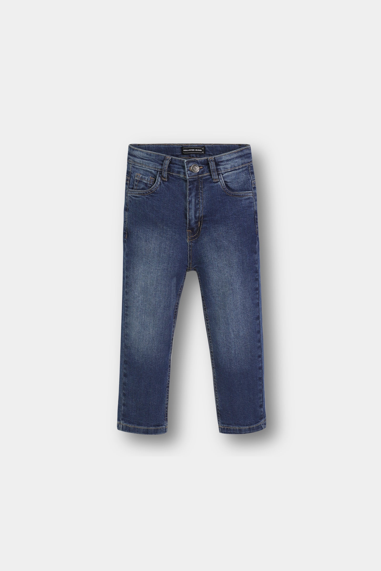 Boys Straight Fit Blue Washed Jeans