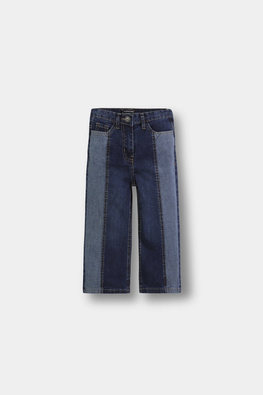 Girls Dual Tone Denim Jeans