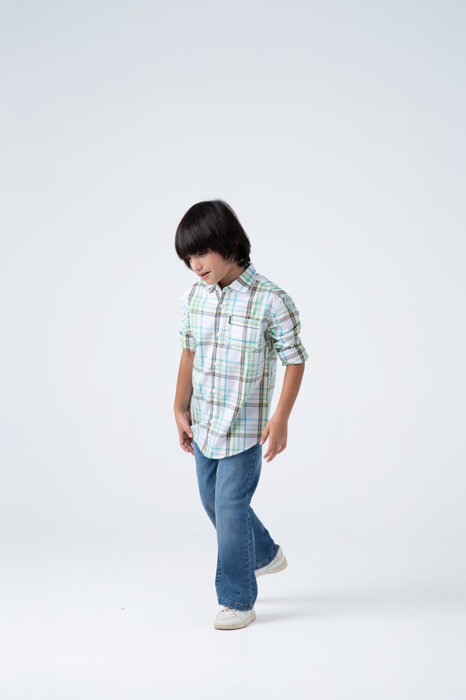 Grid Parade White Shirt