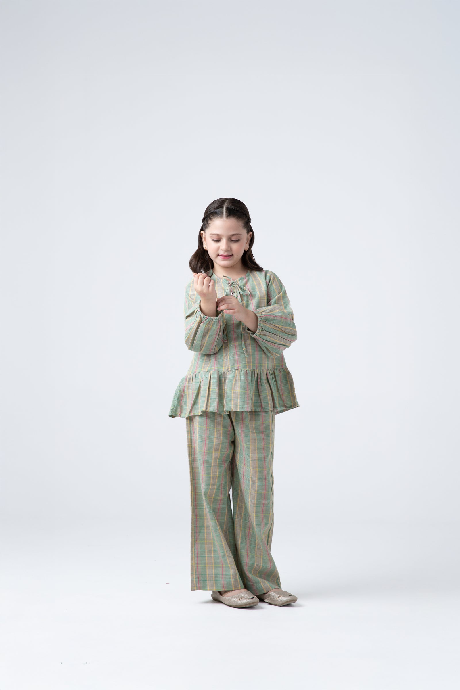 Green Cotton Chambray Co-ord Set