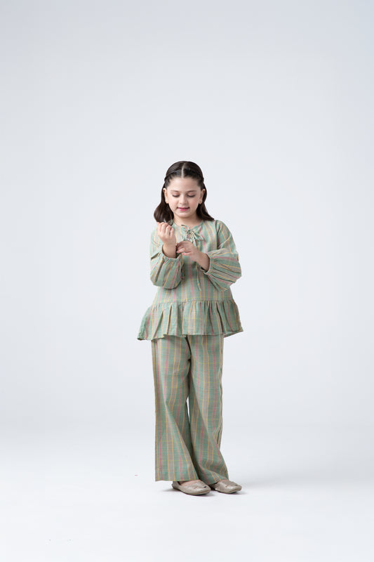 Green Peplum Co-ord Set