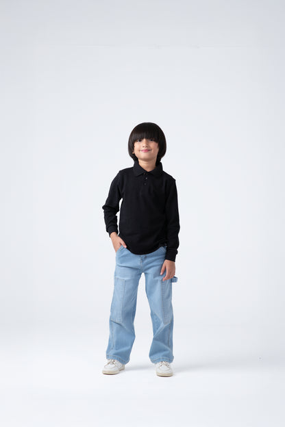 Solid Black Polo