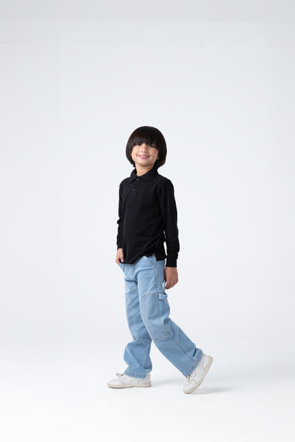 Solid Black Polo