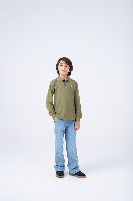 Olive Pique Polo